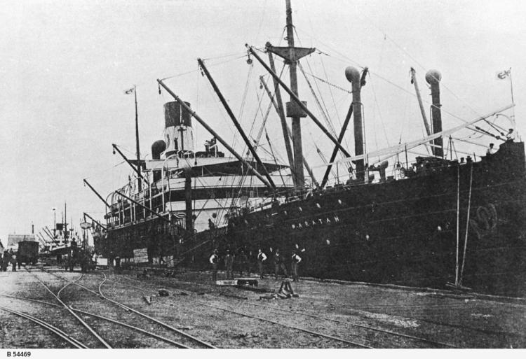The SS "Waratah" a large cargo ship anchored at ocean steamers wharf, Port Adelaide. SLSA: B 54469 