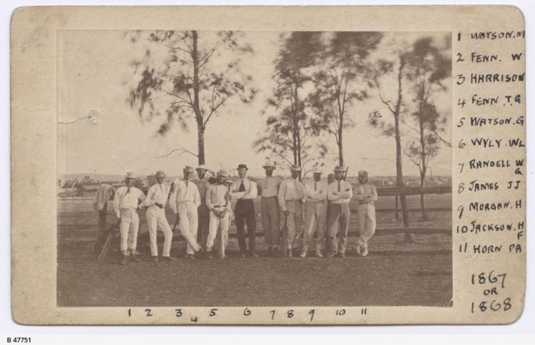 Cricketers from the Young Australian Cricket Club. SLSA: B47751