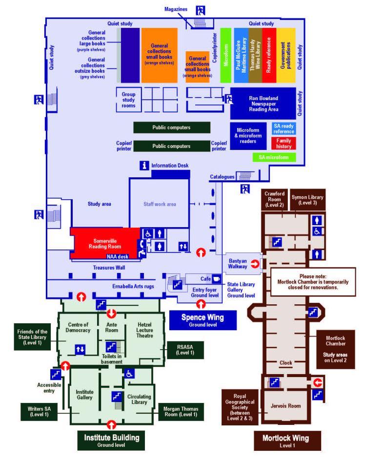 Map of the State Library of SA