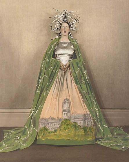 Colourised portrait of Jessie Brookes  in State of Victoria costume