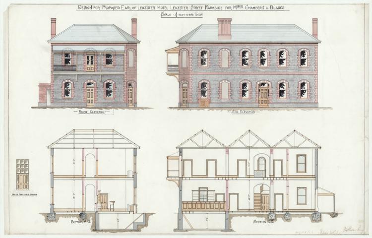 Architectural drawing of the Earl of Leicester. SLSA BRG 238/1/1