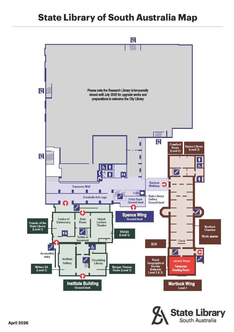 Map of the State Library as at April 2026