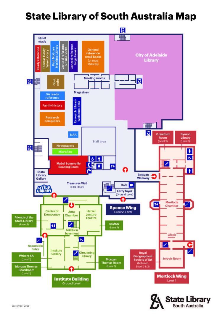 Map of State Library of South Australia